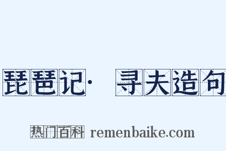 琵琶记·寻夫造句是什么意思的图片
